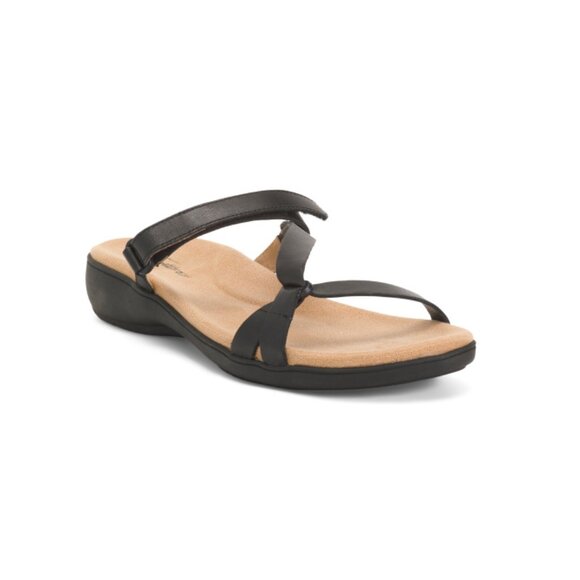 TROTTERS Black Leather Raja Comfort Sandals - Picture 1 of 2